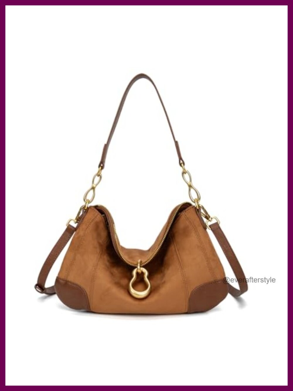 Small Hobo Shoulder Bag PU Leather Satchel Purse for Women